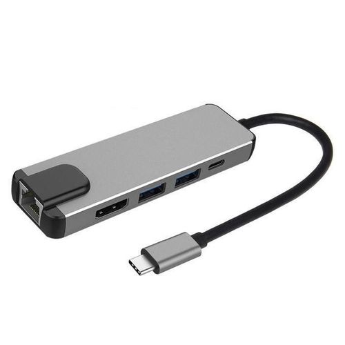 product_image_name-Generic-Original 5 In 1 USB Type C Hub HDMI Rj45 Lan Adapter For Macbook Pro-4