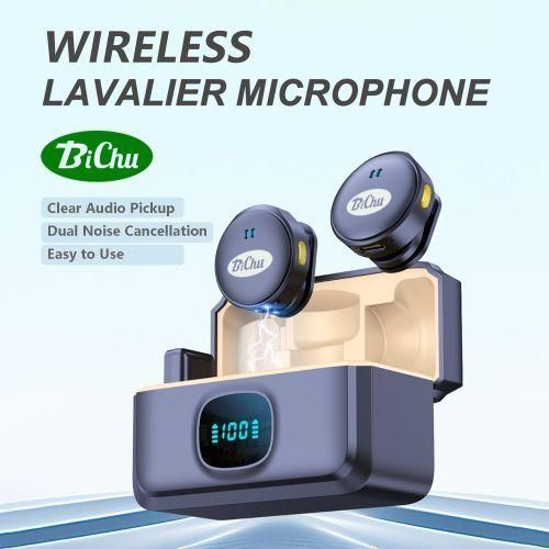 Generic Wireless Lapel Microphone USB-C Interface Lavalier Mic Noise Cancel 164ft Range for Android/Camera/PC/Laptop,wireless, microphone