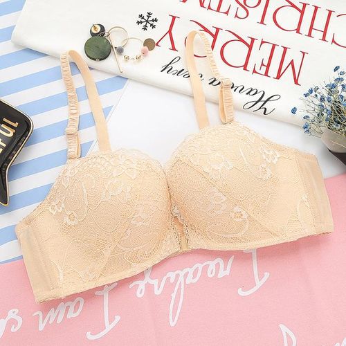 Generic Front Opening Bra Ladies Underwear Sexy Lace Beautiful Back No Steel  Ring Adjustable Bra Push Up Bra Wireless Bra Breathable