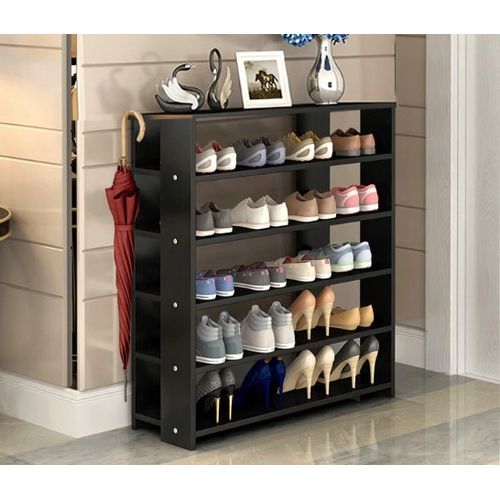 product_image_name-Generic-Exquisite Multi-Layers Wooden Shoe Rack- 5 Layers- Black-1