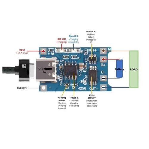 product_image_name-Generic-TP4056 5V 1A Lithium-Ion and Lithium Polymer Battery Charging Board with Protection – Micro USB (4pcs)-5