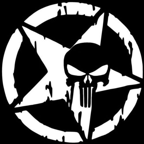 Generic 10 PCS The Punisher Skull Car Sticker Pentagram Vinyl Decals  Motorcycle Accessories, Size: 13x13cm