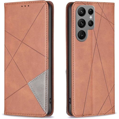 product_image_name-Generic-Samsung S23ULTRA Quality Leather Flip Case -Brown -1