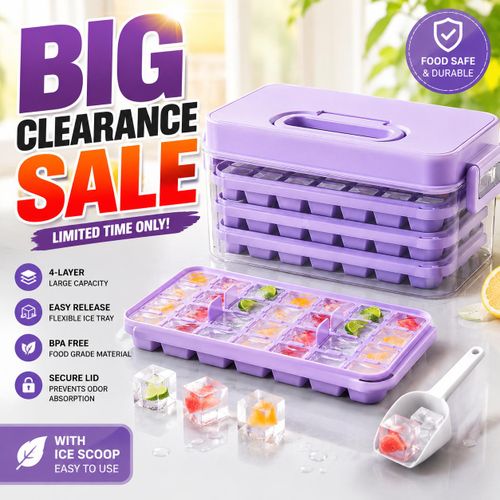 Generic Ice Cube Trays with Lids, Scoop & Ice Bucket 28/84