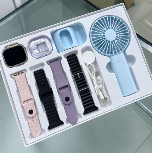 Generic D96 Plus Complete 9 In 1 Amoled Smart Watch With Mini Fan - Giftbox, birthday box. - image 3
