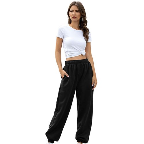 Women Sweatpants Loose Fit Elastic High Waist Jogger Pants