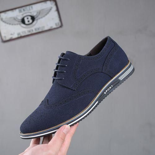 product_image_name-Generic-Mens Loafers Big Size Leather Shoes Nubuck Casual Shoes Blue Men's Formal Shoes-1