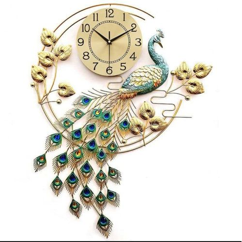 product_image_name-Generic-Peacock Wall Mounted Clock-1