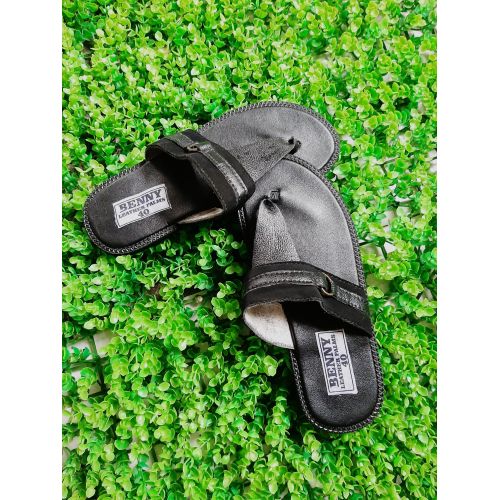 Benny Leather Palm Female Flat Palm Leather Slippers