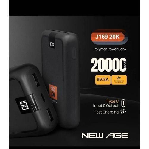 product_image_name-New Age- 20000Mah Power Bank Support Fast Charge 2Way TypeC-1