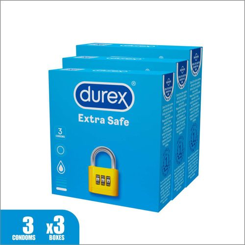 product_image_name-Durex-Extra Safe Condoms - 3 Packs Of 3's-2