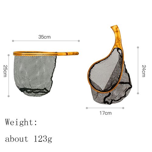 Generic 1Pcs Portable Fly Fishing Netding Catch And Release Net Wooden  Frame For Trout Ultralight Fishing Nets Tackle Accessories