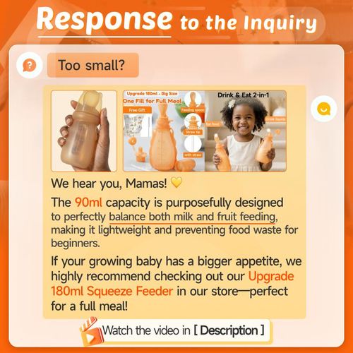 Generic 3-in-1 Baby Silicone Squeeze Feeder Bottle (90ml) - Food Dispensing Spoon, Fruit Feeder Teether & Mediclne Nipplle, BPA-Free Weaning Tool for Cereal, Pap, Puree & Juice - image 8