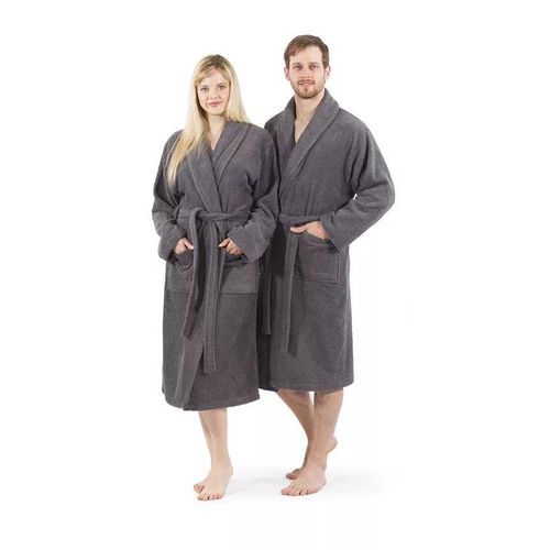 Fashion Luxury Soft-cotton Bathrobe Set Of 2 Grey - image 2