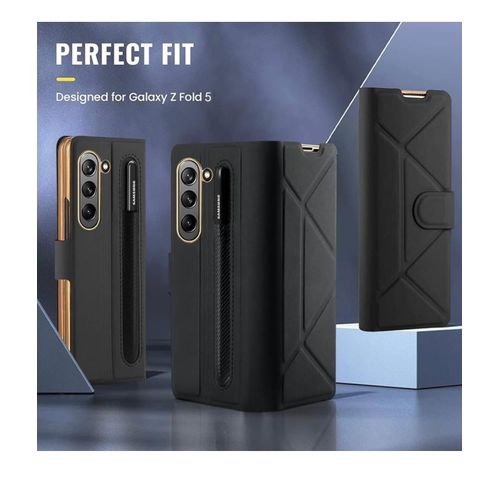 product_image_name-Pouch-Leather Case For Samsung Galaxy Z Fold 5 With Screen Protector & S Pen Slot-2