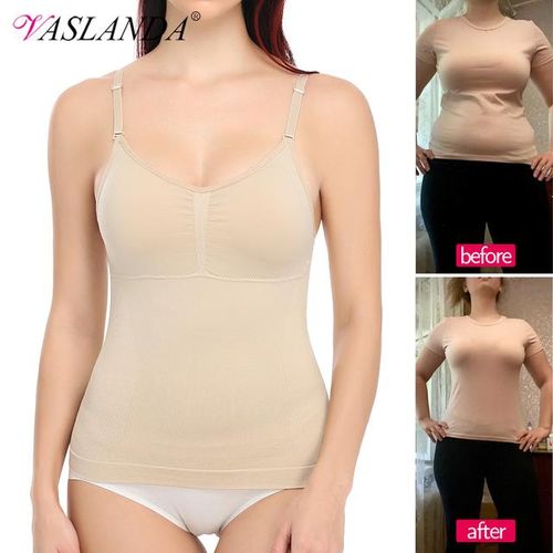 Generic Women Shapewear S Tummy Control Camisoles Built In Bra Tank  Slimming Underwear Waist Trainer Vest Body Shaper Shirts