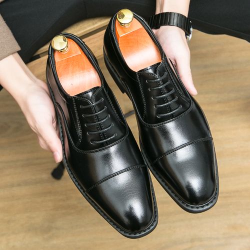 Flangesio Top Quality Pointed Toe Leather Shoes For Men Casual