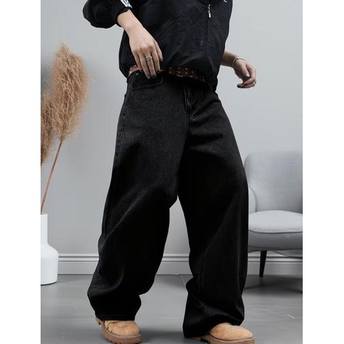 product_image_name-Fashion-Flip Straight Jean Pant Trouser- Black-2