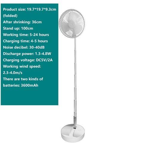 Generic USB Rechargeable Folding Telescopic Floor Fan Mini Summer ...
