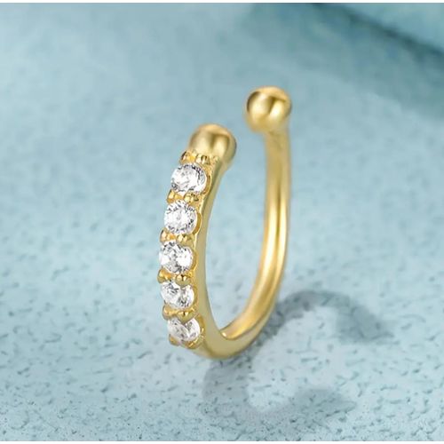 Fashion 18K Gold Non-Piercing Nose Ring - image 2