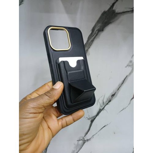 product_image_name-Premium-Quality Leather Texture Magsafe Support with wallet card holder and kickstand For iPhone 13 Pro -2