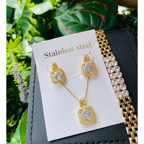Fashion ZIRCONIA ICE NECKLACE AND EARRING BRACELET Jumia Nigeria