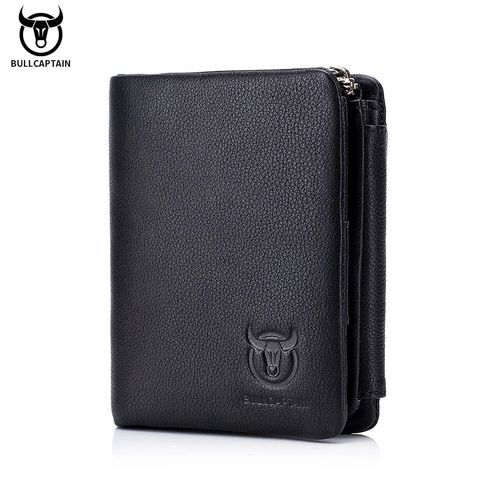 Fashion Luxury Brand Leather Wallet Men's Small Zipper Wallet Card Bag ...