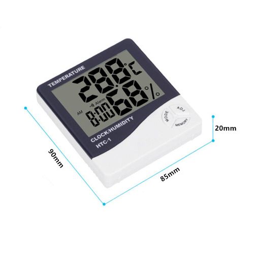 HTC-1 High Quality Indoor Room LCD Electronic Temperature Humidity Meter  Digital Thermometer Hygrometer Weather Station Alarm Clock,Digital  Thermometer