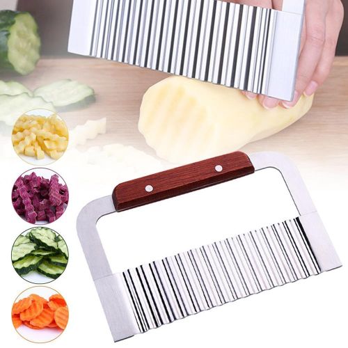 Hardwood Handle Crinkle Wax Vegetable Soap Cutter Wavy Slicer