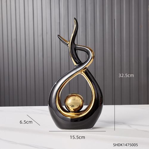 Dropship Abstract Golden Sculpture & Figurines For Interior