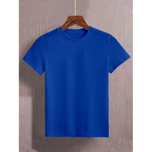 Fashion Unisex Plain Polo Round Neck-Royal-Blue