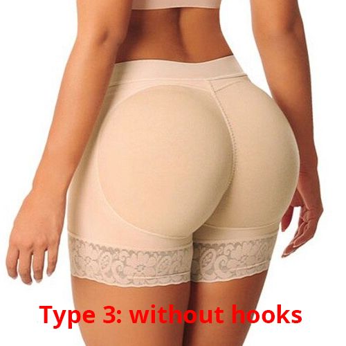 Fashion Women Hip Pads Waist Trainer Shapewear Body Shapers Fake Buttocks  Lifter Padded Push Up Panties Booties Enhancer(#Type 3 - Skin)