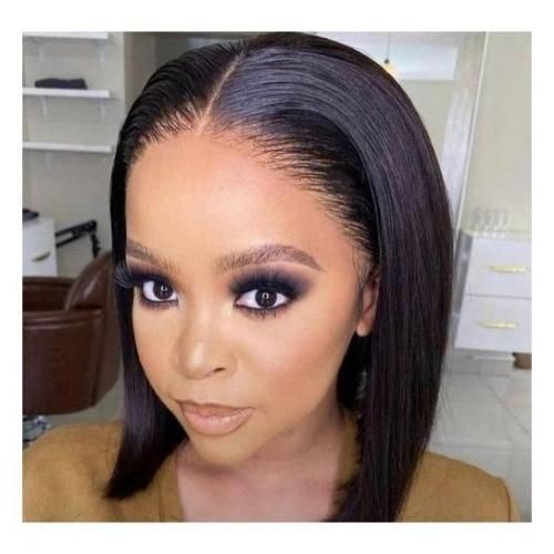 Generic pure Hair full frontal bob Wig with Mid Parting 10" -inches. - image 2