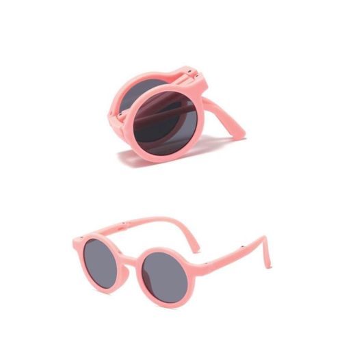 product_image_name-Fashion-Candy pink folding Round Sunglasses for kids -2