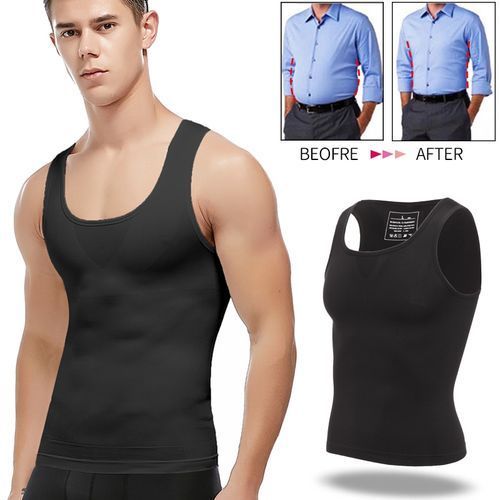 Cheap Men Chest Compression Shirt Body Shaper Slimming Vest Waist