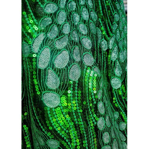 product_image_name-Fashion-Net Lace Shiny And Beautiful Green Design Fabric Material (5 Yards) + A Free Rechargeable Handheld Fan -3