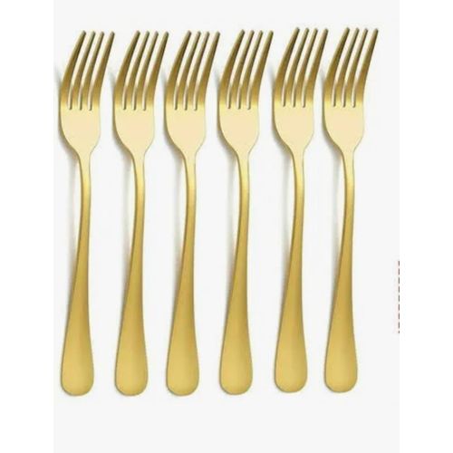product_image_name-Generic-Gold Stainless Steel Forks - 6Pcs -1