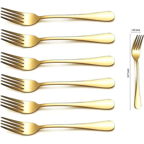 product_image_name-Generic-Gold Stainless Steel Forks - 6Pcs -2