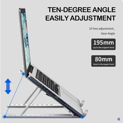 product_image_name-Generic-Laptop Stand Creative Folding Storage Bracket Aluminum Alloy - Silver-2