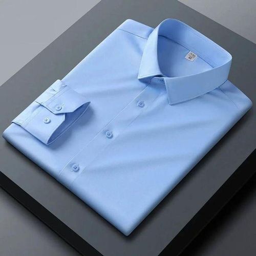 product_image_name-Fashion-Men's Corporate Quality Office Plain Long Sleeve Sky Blue Shirt-1