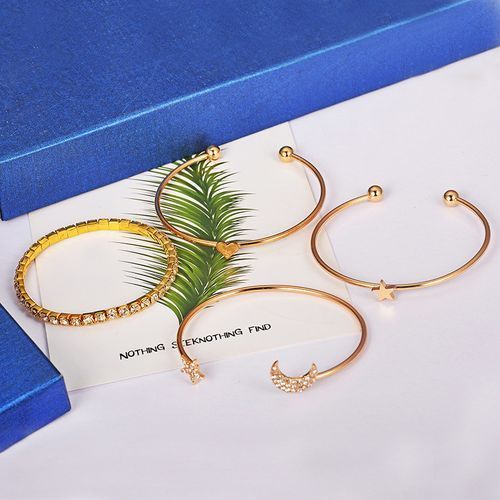 Fashion 4Pcs/Set Women Bracelets Women Jewelry Fashion Accessorries-Gold