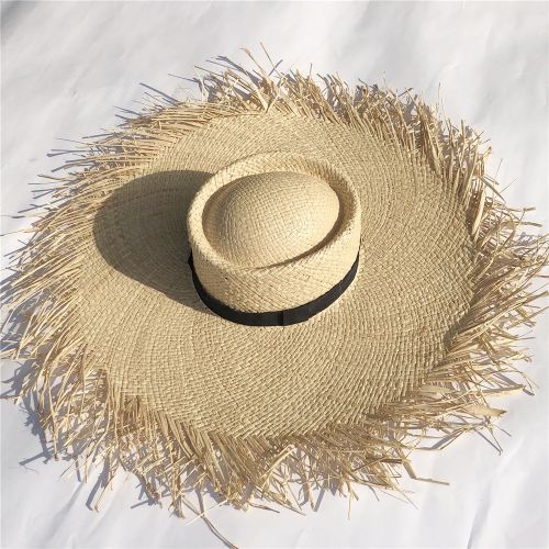 Fashion 100% Natural Raffia Straw Hat Women Summer Large Jazz Sun