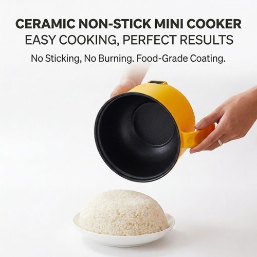 Generic 1.8L Mini Electric Pot Multi-functional Non-stick Cooker 450W with Steamer - image 4