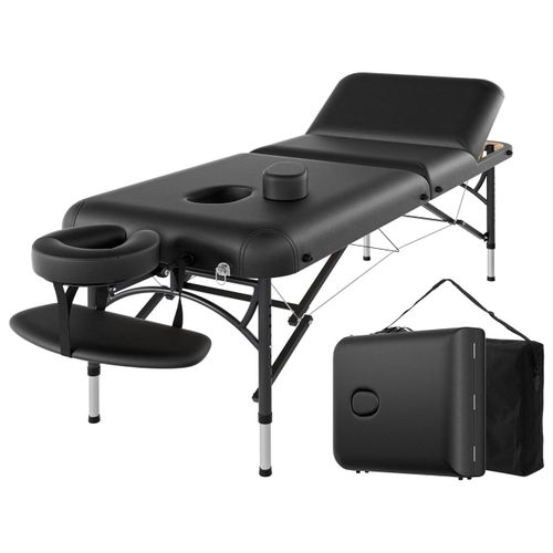 product_image_name-Generic-Professional Massage Table Portable 3 Folding Lightweight Facial Salon Spa Tattoo Bed Height Adjustable with Carrying Bag & Aluminium Leg.-1