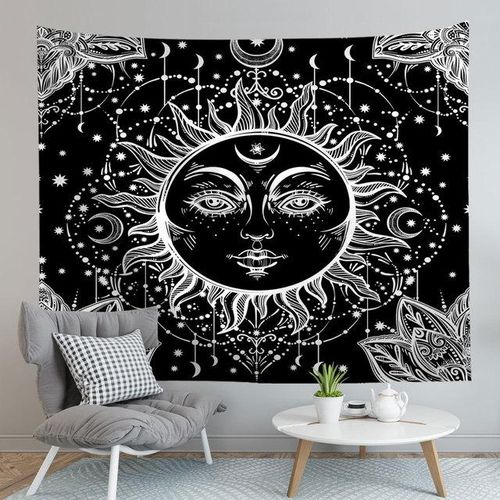 Generic Cilected Mandala Tapestry Wall Hanging Black White Flower Bedspread Psychedelic Sun Moon Wall Art Tapestry Vintage Bed Sheet Jumia Nigeria