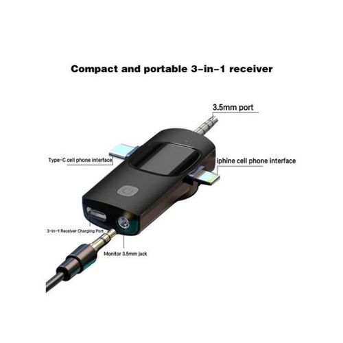 K9  3-in-1 Dual Wireless Lapel Microphone Lavalier Mic Double TYPE-C IPhone Android IOS PC DSLR - image 4