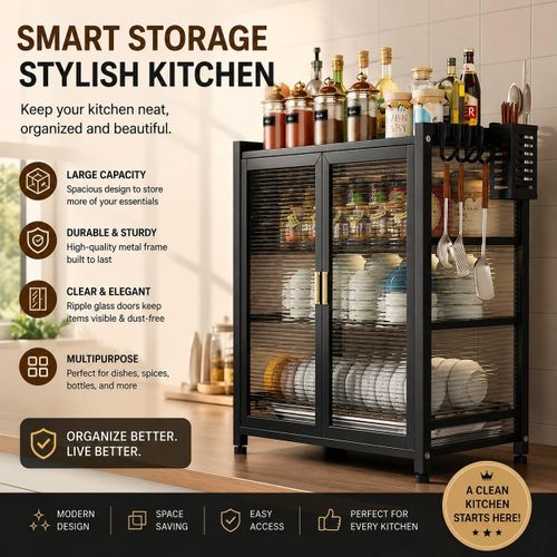 Generic Carbon Steel Dust-Proof Dish Storage Cabinet - Dish Rack - image 2