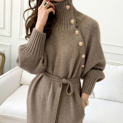 Fashion brown Sweaters Luxury Designer Turtle Autumn Winter Sweater Long Knitted Jumia Nigeria