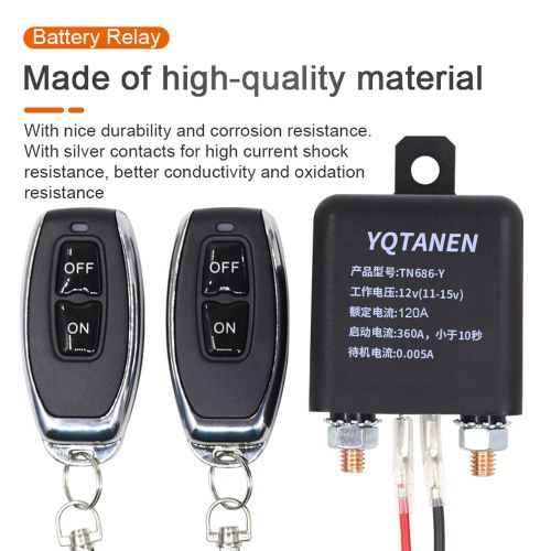 12V Wireless Remote Control Power Cut Off Car Battery Disconnect Switch  System