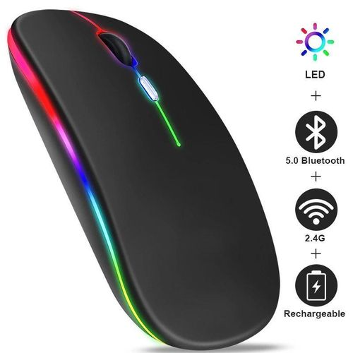 Generic Wireless Bluetooth RGB Backlit Mouse Ergonomic Rechargeable USB Mice for PC Laptop iPad Tablet Computer Gaming